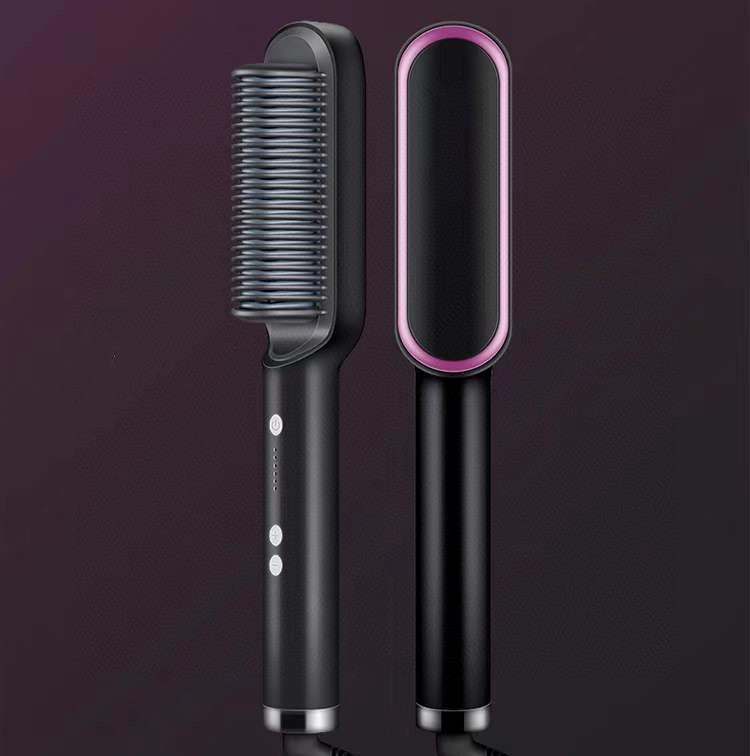 2-in-1 Hair Straightener & Curling Hot Comb