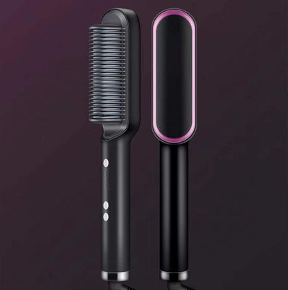 2-in-1 Hair Straightener & Curling Hot Comb