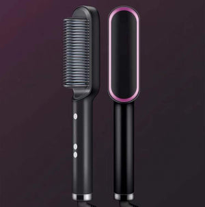 2-in-1 Hair Straightener & Curling Hot Comb