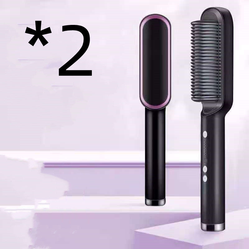 2-in-1 Hair Straightener & Curling Hot Comb