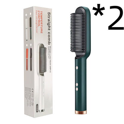 2-in-1 Hair Straightener & Curling Hot Comb