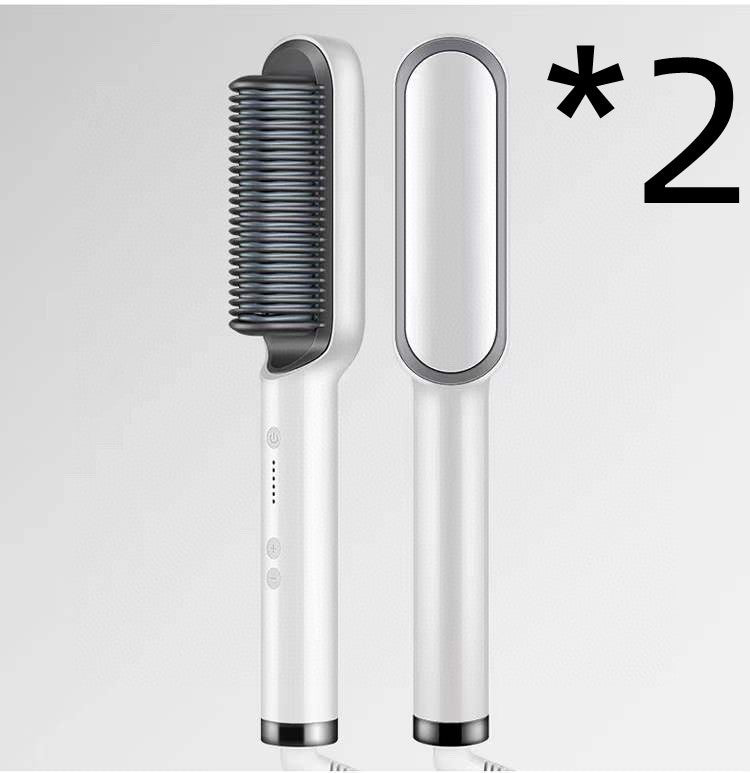 2-in-1 Hair Straightener & Curling Hot Comb