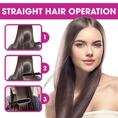 2-in-1 Hair Straightener & Curling Hot Comb