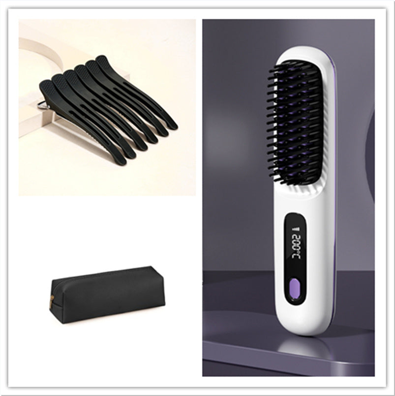 2-in-1 Wireless Hair Straightener Brush