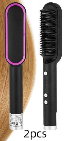 2-in-1 Hair Straightener & Curling Hot Comb